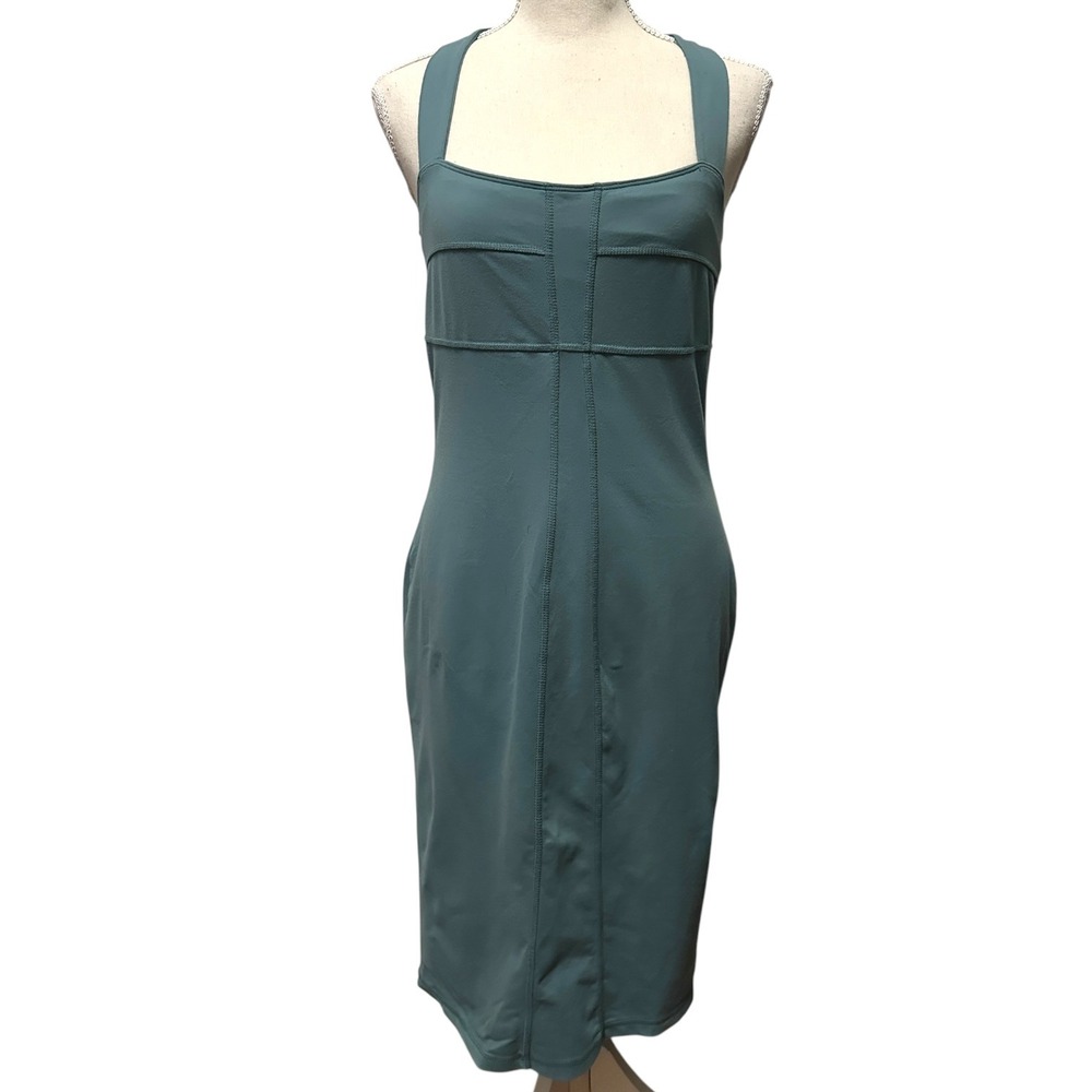 Athleta Sizzle Halter Athletic Dress Teal Blue 6 Yoga Summer Travel Athleisure